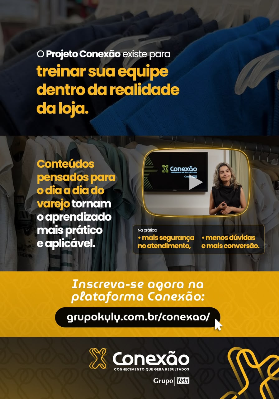 Material de divulgação do Projeto Conexão — treinar sua equipe dentro da realidade da loja